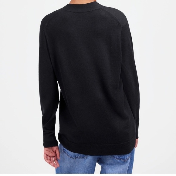 Madewell Merino Wool Boyfriend Cardigan in True Black size XXS NWT NS666 - Picture 4 of 13